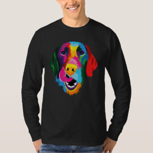 Colorful Pop Golden Retriever Portrait Owner T-Shirt