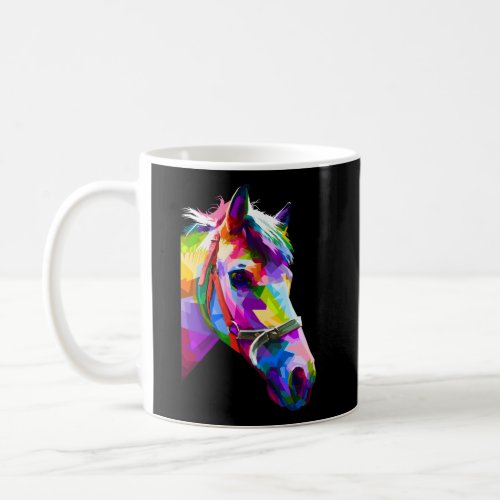 Colorful Pop Horse Portrait Horses Coffee Mug