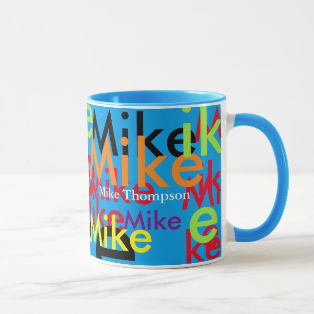 colorful pop names original, cool & modern mug (Right)