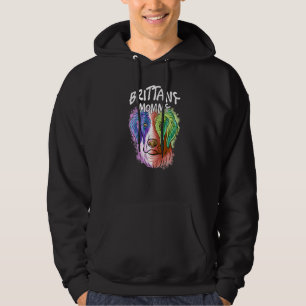 Colorful Pop Portrait Brittany Spaniel Dog Mom Mom Hoodie