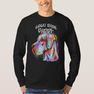 Colorful Pop Portrait Great Dane Dog Dad Father's  T-Shirt