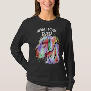 Colorful Pop Portrait Great Dane Dog Dad Father's  T-Shirt