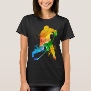 Colorful Pop Portrait Icehockey Player 1 T-Shirt