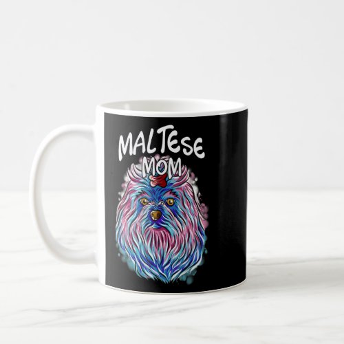 Colorful Pop Portrait Maltese Dog Mom Mothers Day Coffee Mug