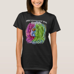 Colorful Pop Portrait Newfoundland Dog Dad Father' T-Shirt