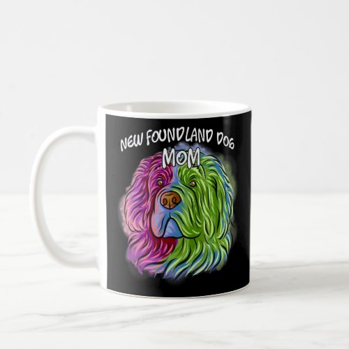 Colorful Pop Portrait Newfoundland Dog Mom Mother Coffee Mug