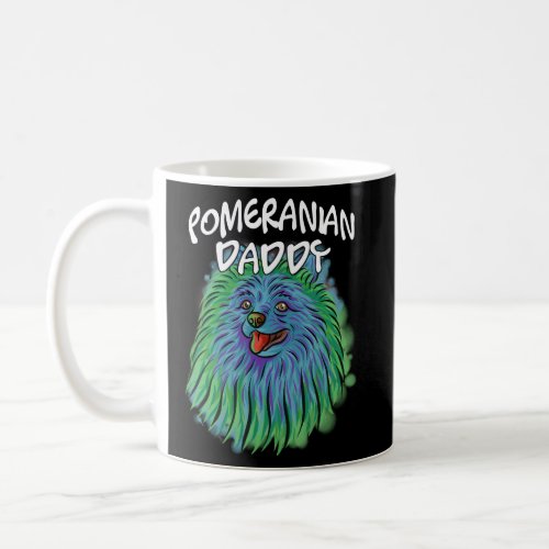 Colorful Pop Portrait Pomeranian Dog Dad FatherS  Coffee Mug