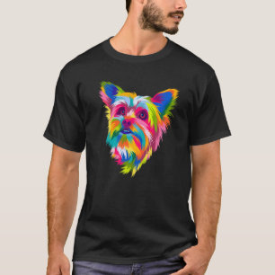 Colorful Pop Yorkshire Terrier Portrait Yorkie Pr T-Shirt