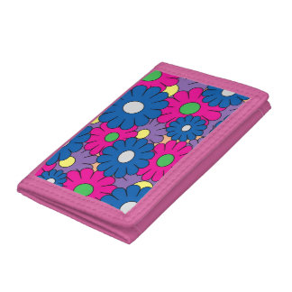 Colorful popart flowers design wallet