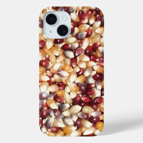 Colorful Popcorn Kernels iPhone 15 Case