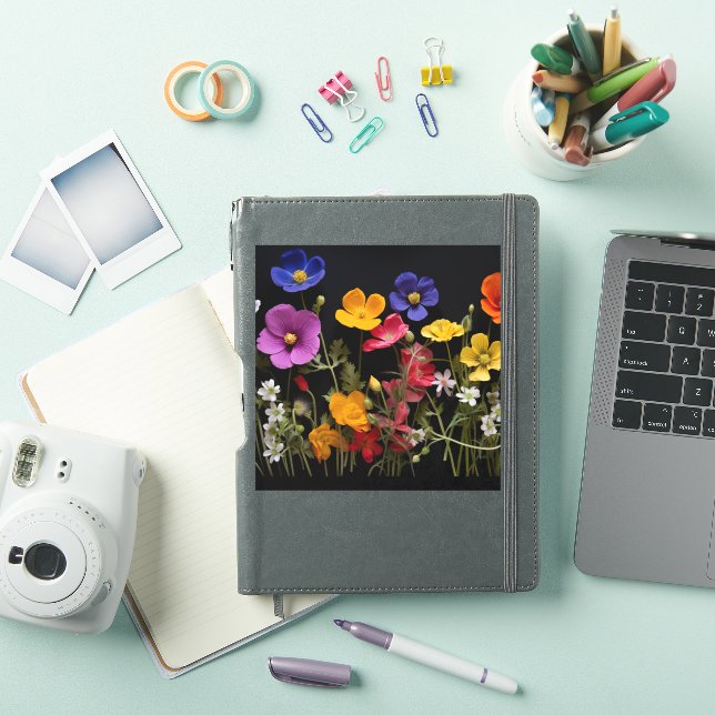 Colorful poppies and other flowers sticker (iPad Cover)