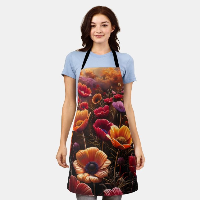 Colorful Poppies Apron (Worn)