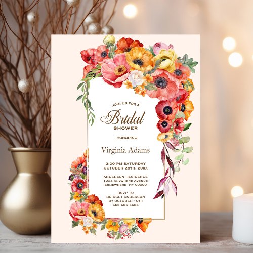 Colorful Poppies Bridal Shower Invitation