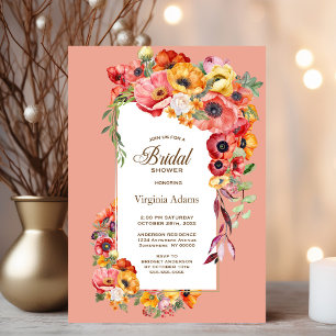 Colorful Poppies Bridal Shower Invitation