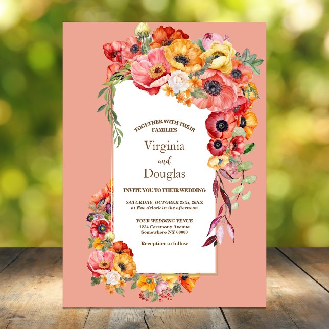 Colorful Poppies Wedding Invitation (Creator Uploaded)