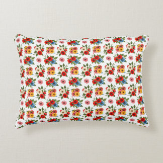 Colorful Poppy Flower Floral Pattern Accent Pillow