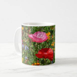 Colorful poppy flowers coffee mug