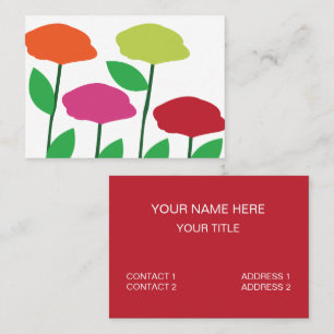 Colorful Poppy Flowers Floral Business Card