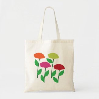 Colorful Poppy Flowers Floral Tote Bag