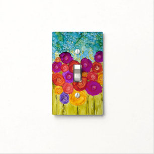 Colorful Poppy Flowers Light Switch Plate