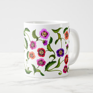 Colorful Poppy Garden Flowers Jumbo Mug