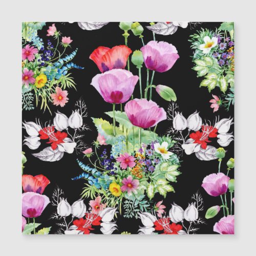 Colorful Poppy Summer Flowers Pattern