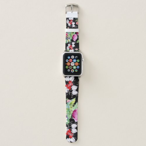Colorful Poppy Summer Flowers Pattern Apple Watch Band
