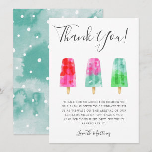 Colorful Popsicle Baby Shower Thank You Card