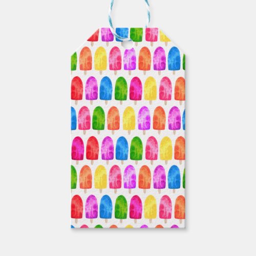 Colorful Popsicle Ice Lolly pattern Gift Tags