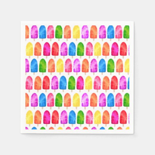 Colorful Popsicle Ice Lolly pattern Napkins
