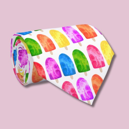 Colorful Popsicle Ice Lolly pattern Neck Tie
