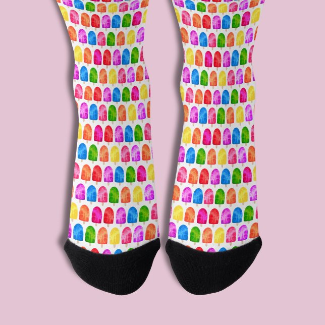 Colorful Popsicle Ice Lolly pattern Socks (Ice lolly popsicle socks)