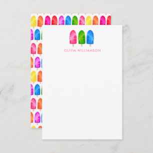 Colorful Popsicle Ice Lolly pattern Thank You Card