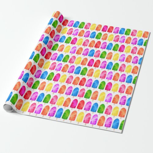 Colorful Popsicle Ice Lolly pattern Wrapping Paper