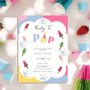 Colorful Popsicle Ready to Pop Baby Shower Invitation