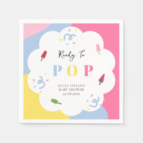 Colorful Popsicle Ready to Pop Baby Shower Napkins