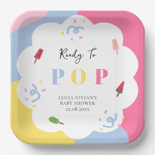 Colorful Popsicle Ready to Pop Baby Shower Paper Plates