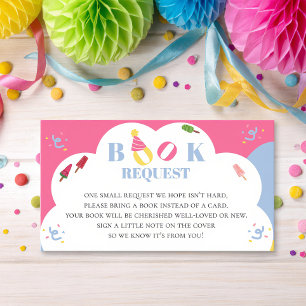 Colorful Popsicle Summer Baby Shower Book Request Enclosure Card