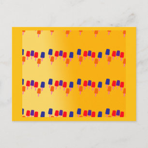 Colorful Popsicle Summer Pattern Postcard