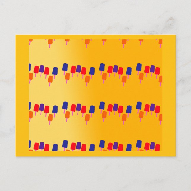 Colorful Popsicle Summer Pattern Postcard  (Front)