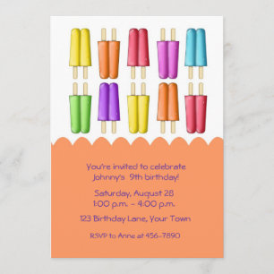 Colorful Popsicles Invitation