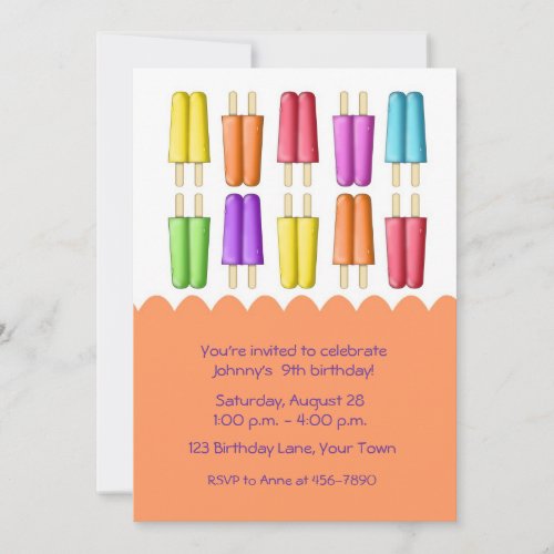 Colorful Popsicles Invitation