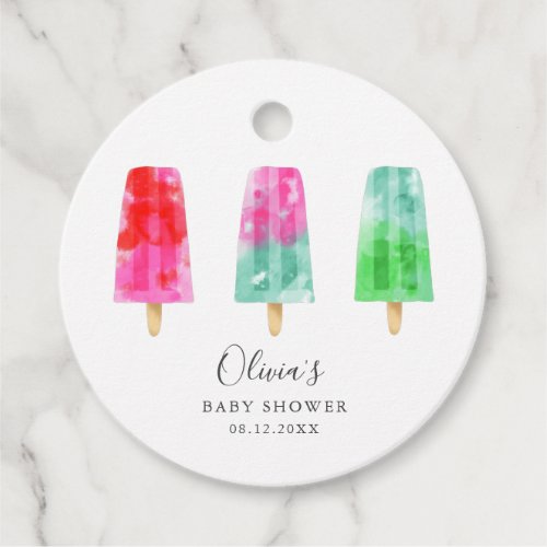 Colorful Popsicles Summer Baby Shower  Favor Tags