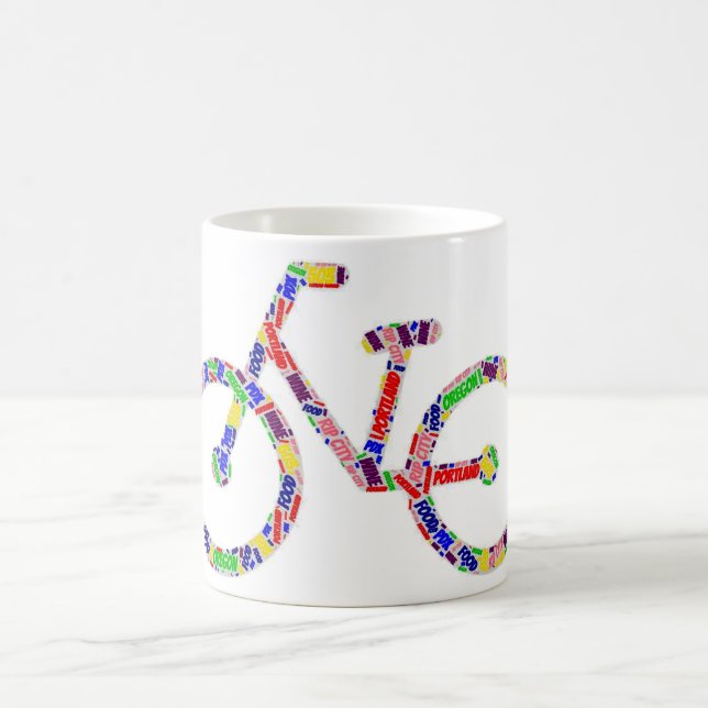 Colorful Portland Bike Coffee Cup Mug (Center)