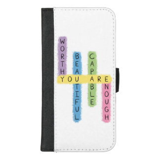 Colorful Positive Affirmations Puzzle Design iPhone 8/7 Plus Wallet Case