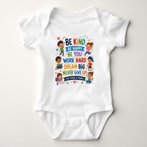 Colorful Positive Cartoon Children Design Baby Bodysuit
