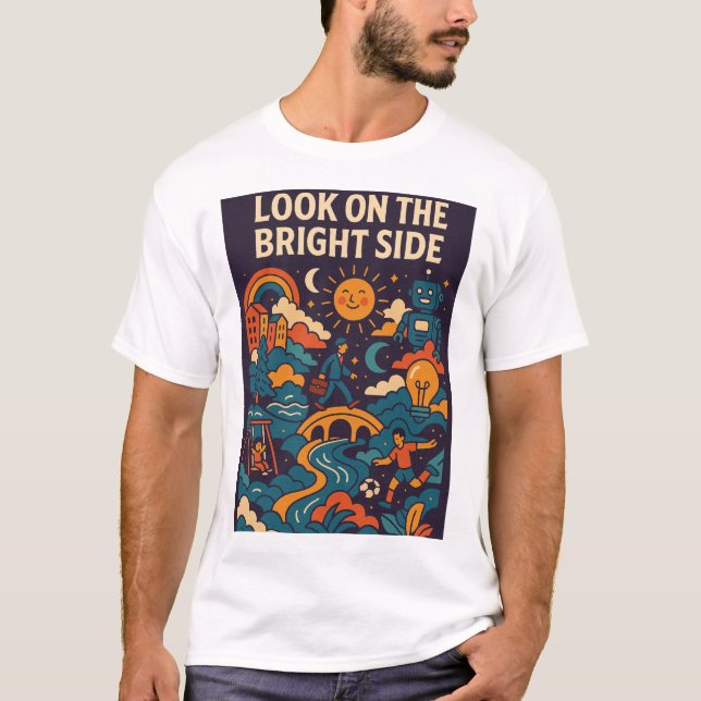 Colorful Positive Life Illustration T-Shirt (Front)