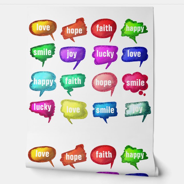 Colorful Positive Thinking Text Wallpaper (Unrolling)