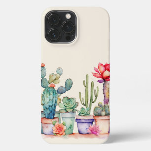 Colorful Potted Cacti And Succulent iPhone 13 Pro Max Case
