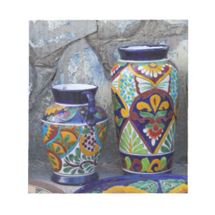 Colorful pottery for sale in downtown Loreto, Notepad